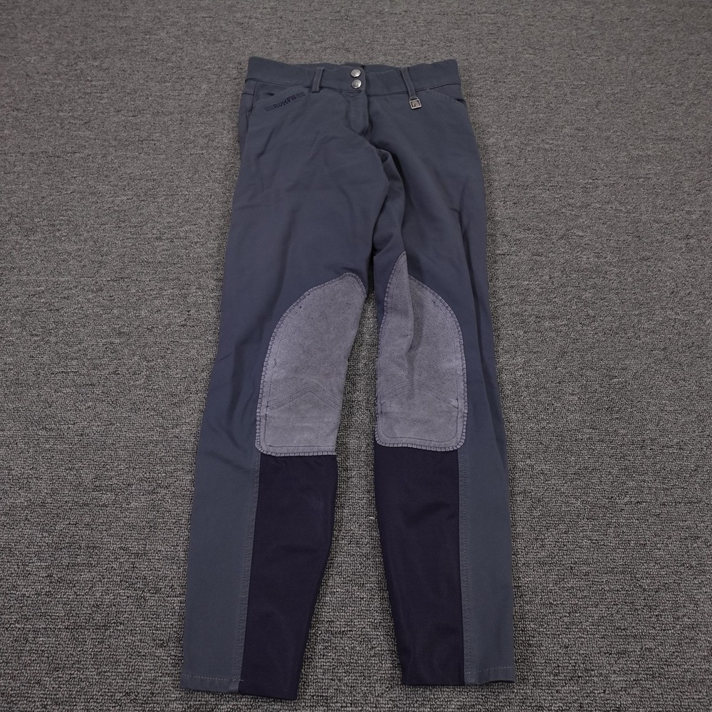 ROMFH Breeches Womens 24R Blue Knee Patch Ankle Riding Pants Equestrian
